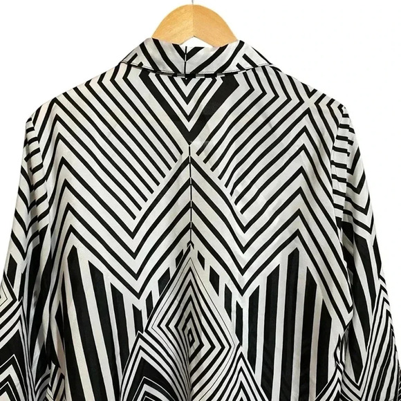 VGT Alfred Dunner 80s Women's Blouse Button Down Psychadelic Geometric Print 16 - Picture 5 of 15